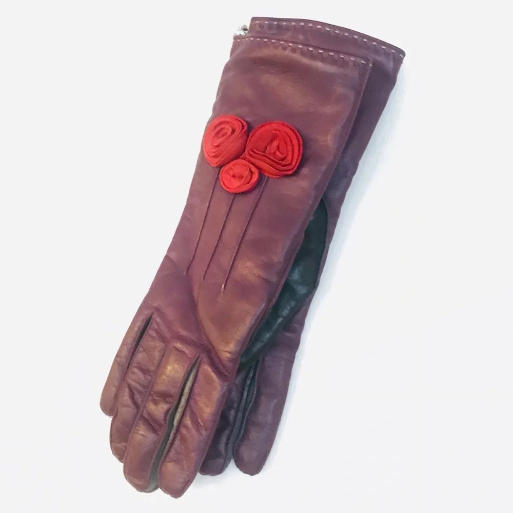 Portolano Rosebud Multi Colored Leather Gloves
